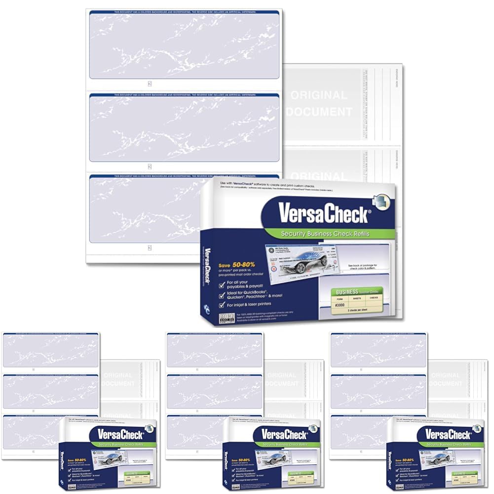 Blank Business Checks VersaCheck Secure Blank Business Check Paper ...