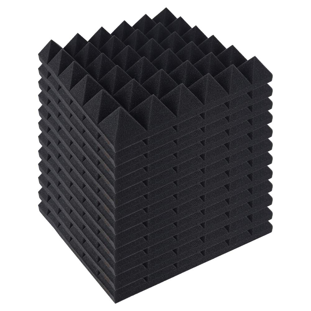 INMOZATA 12 Pack Pyramid Acoustic Foam Panel, 5 X 30 X 30 CM Sound Proofing Panels