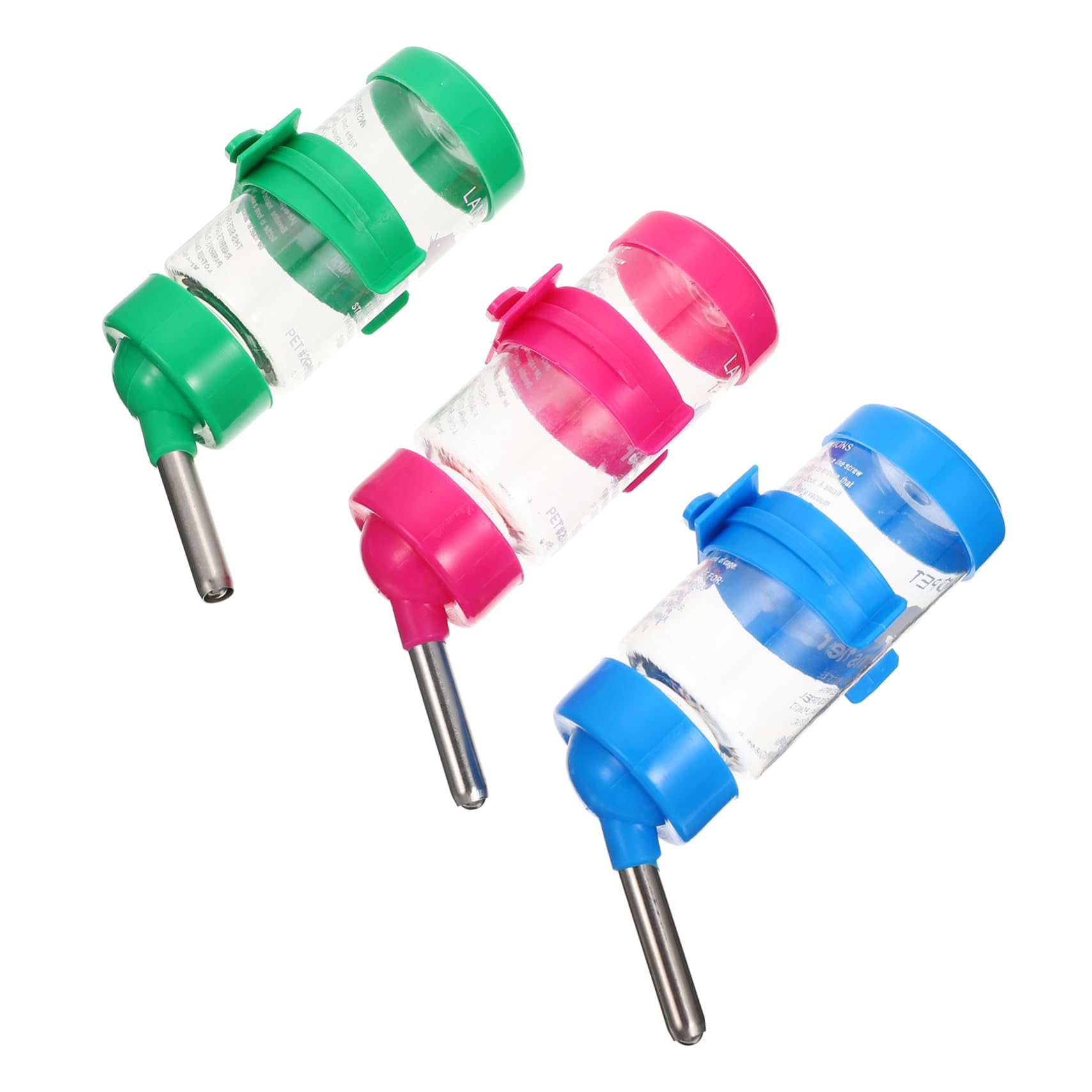 HEMOTON 3Pcs Hanging Hamster Water Bottles Convenient Pet Waterer for Chinchillas Dwarf Hamsters Animals Automatic Feeding System