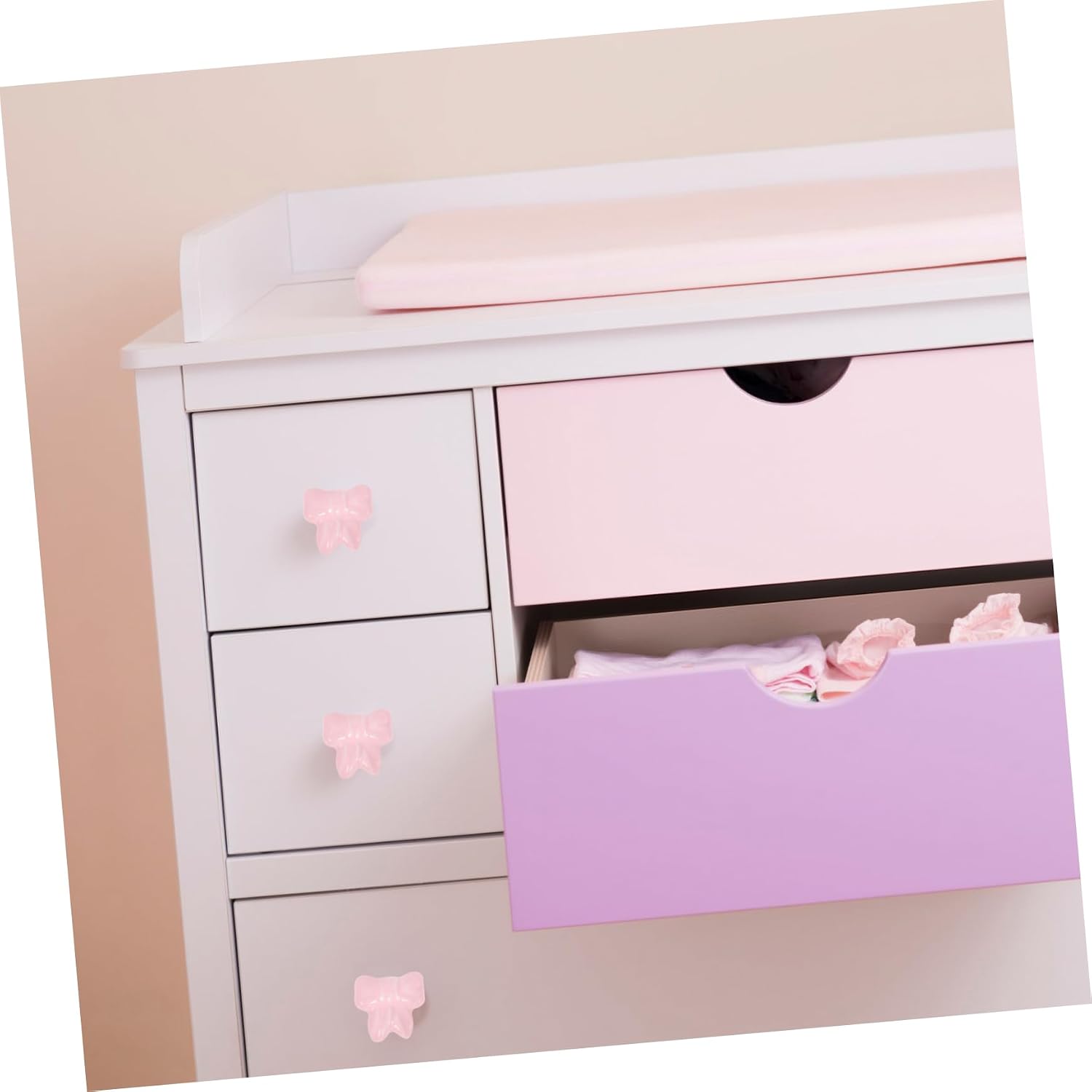 Cabilock 2pcs Bow Shaped Ceramic Cabinet Knobs Cute Drawer Pulls for Boy Girl Rooms Decorative Handles for Wardrobes and Dressers Easy Installation Design