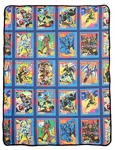 Marvel X-Men Characters Comic Cards Fleece Soft Throw Blanket