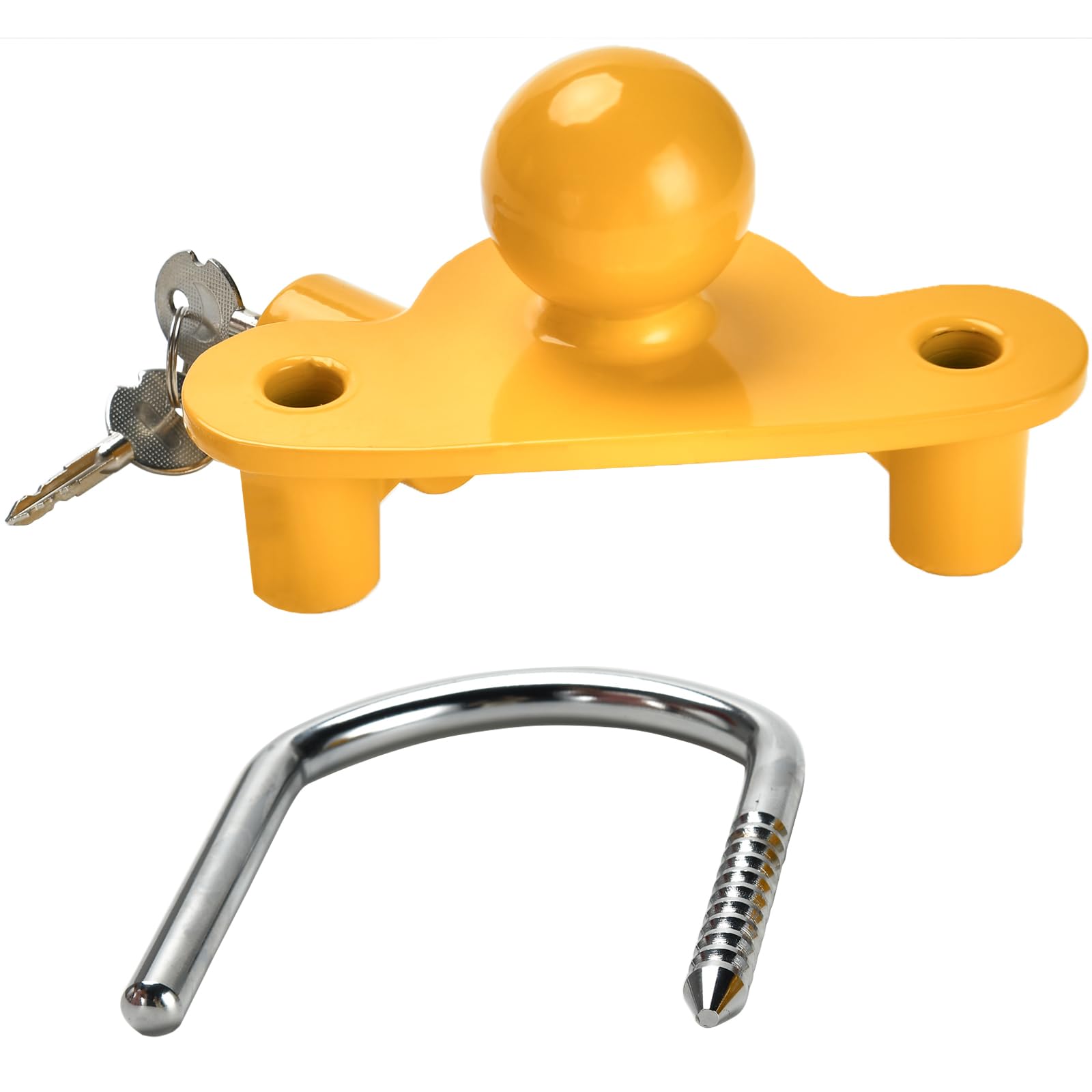 Antivol de Remorque - Cadenas de Remorque Anti Vol Haute Sécurité Verrouillage de Remorque Verrou D'attelage de Remorque avec 2 Clés pour Voiture,Camion,Caravane(Jaune)