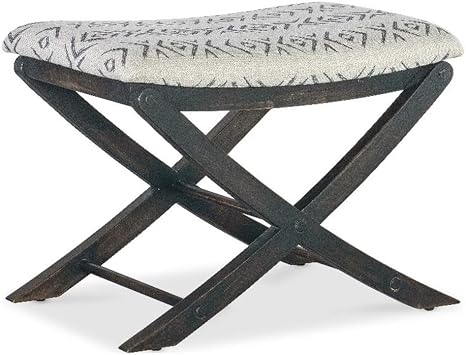 Hooker Furniture Retreat Fabric Upholstered Camp Stool Bed Bench in Black