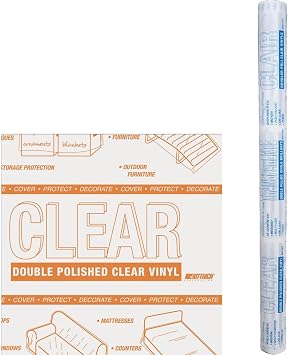 Magic Cover Super 20-Gauge Clear Vinyl Covering, Non-Adhesive, and Versatile Vinyl Roll, Shelf Liner with 0.020-inch Thickness, 54" x 15 Yards