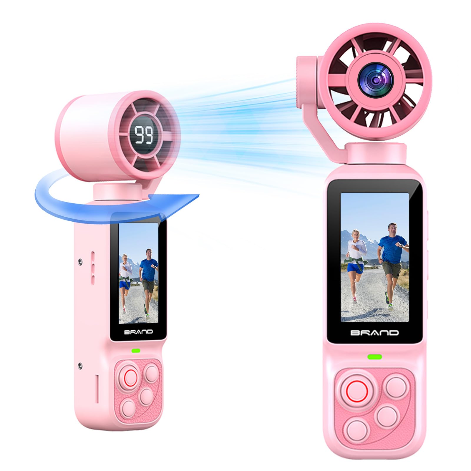 Handheld Fan Camera with 5 Speeds, 1080P Pocket Vlogging Camera | Mini Body Camera with 1.97'' Screen, HD Recording & Photo, 180 Rotatable Lens, 2000mAh POV Cam for Travel/Outdoor/Selfies-image-31