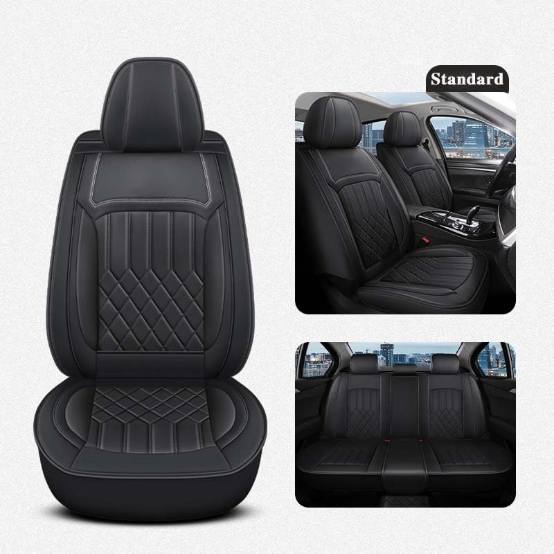 Housse siège voiture cuir PU noir rembourré de haute qualité et ajustement standard