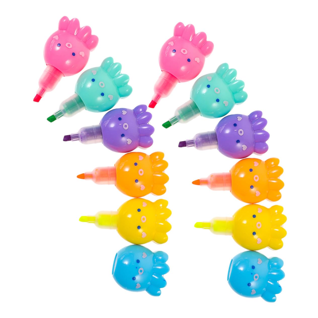 2 Set Penne Evidenziatori Mini Polpo Impilabili Colori Fluorescenti Vivaci per Scrittura e Progetti Creativi per Studenti Ufficio e Scuola