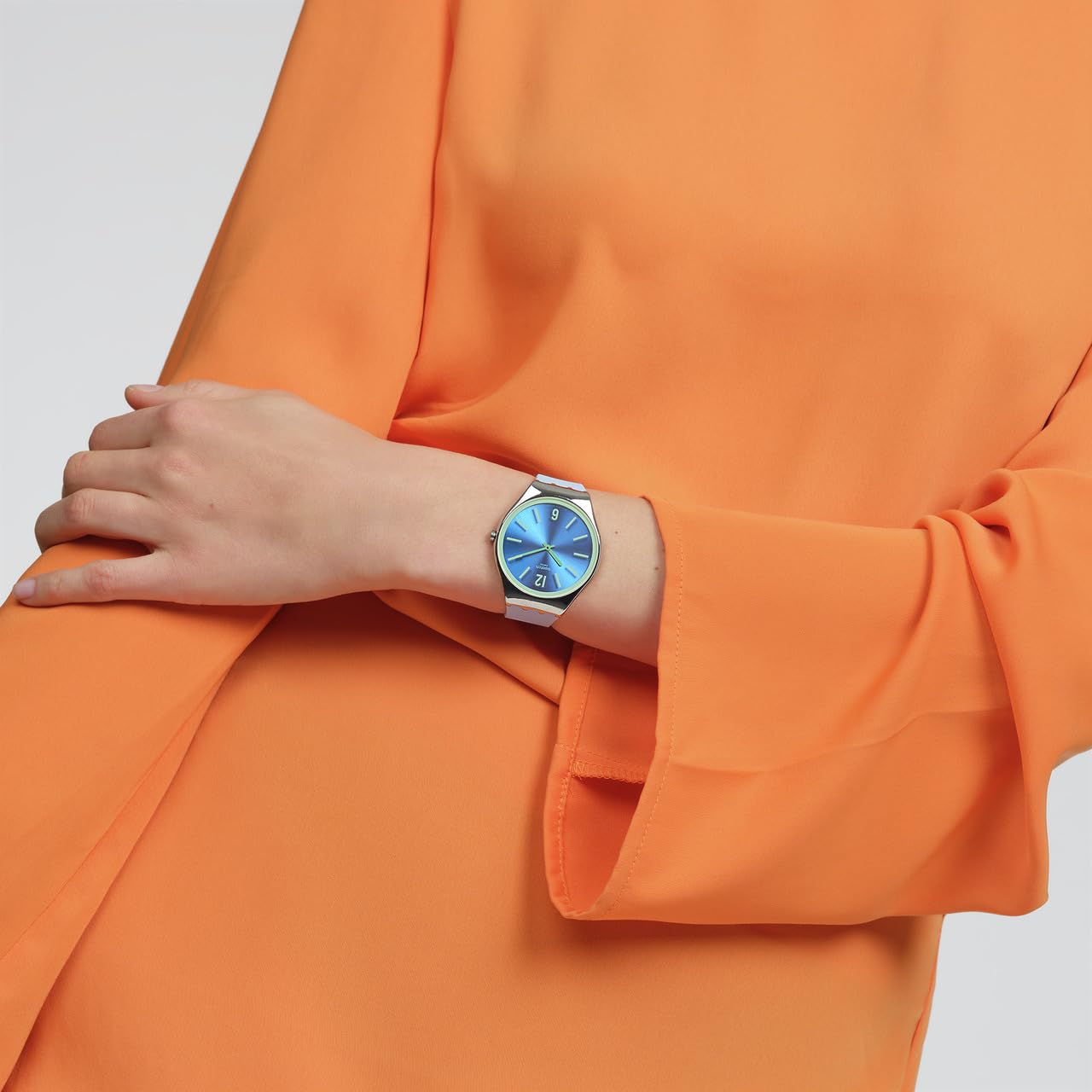 Swatch Reloj casual azul cuarzo acero inoxidable MIDDAY SKY, Azul, SWATCH Esencial