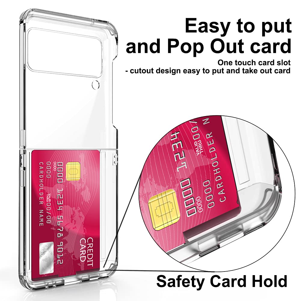 Amazon.com: for Galaxy Z Flip 3 Case Cover Clear Card Slot