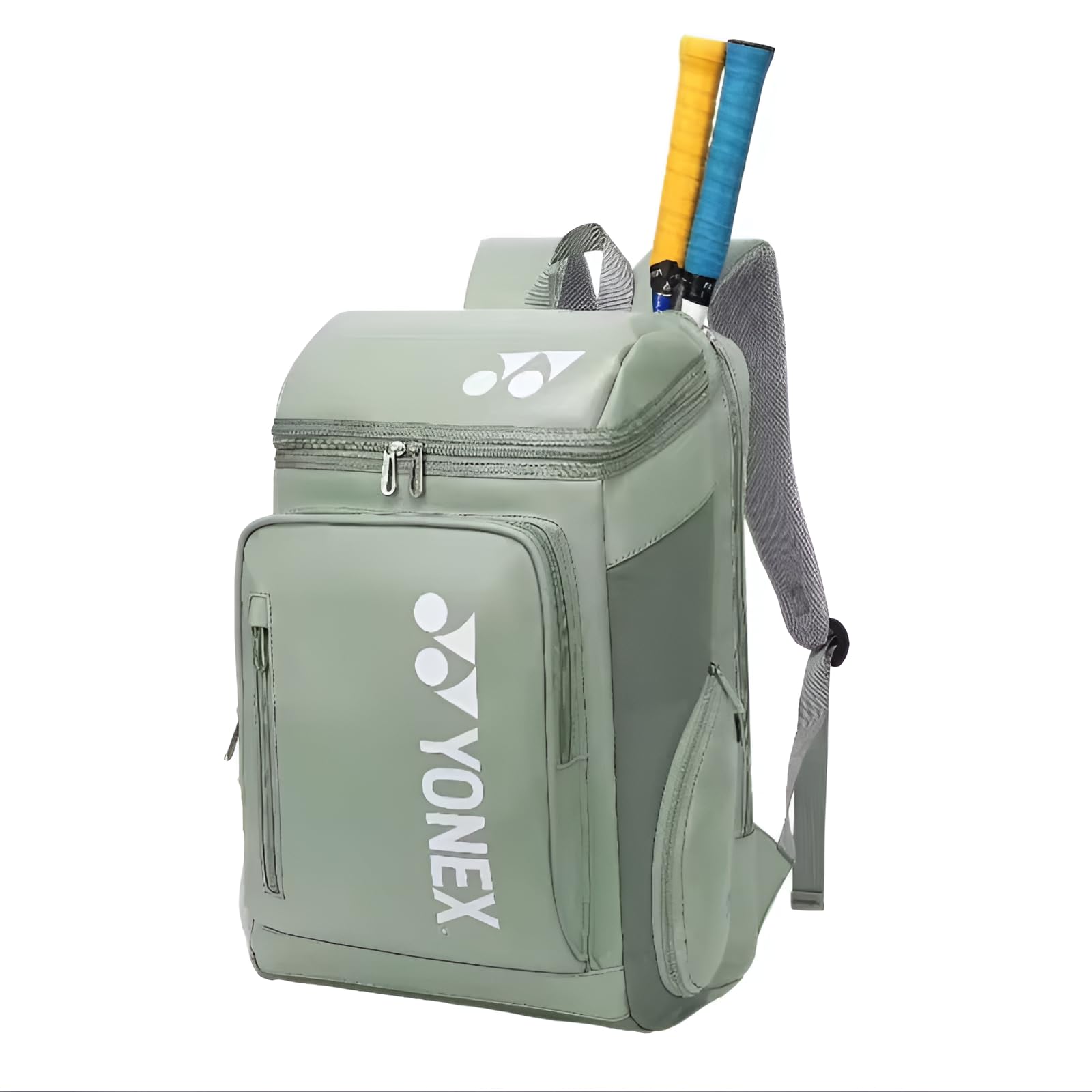 YONEX Quality Large Capacity Sports Backpack, Multi-Compartment Racket Bag for Badminton and Tennis, Separate Shoe Compartment. (Olive Green)