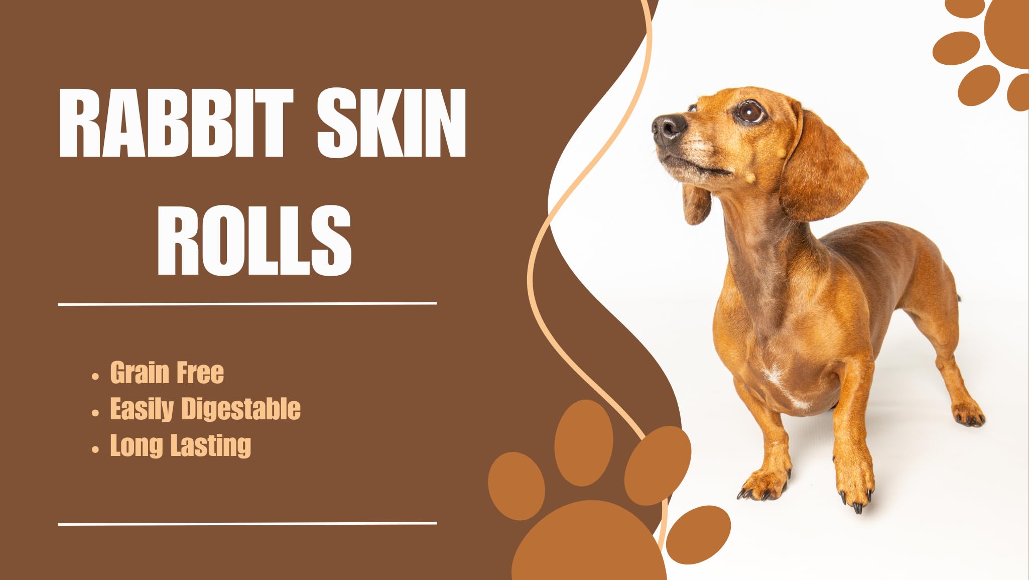Premium Rabbit Skin Rolls with Fur 200g Approximately 6 Rolls - All-Natural low fat Dog Treats Air Dried for Healthy and Happy Pups - Image 3