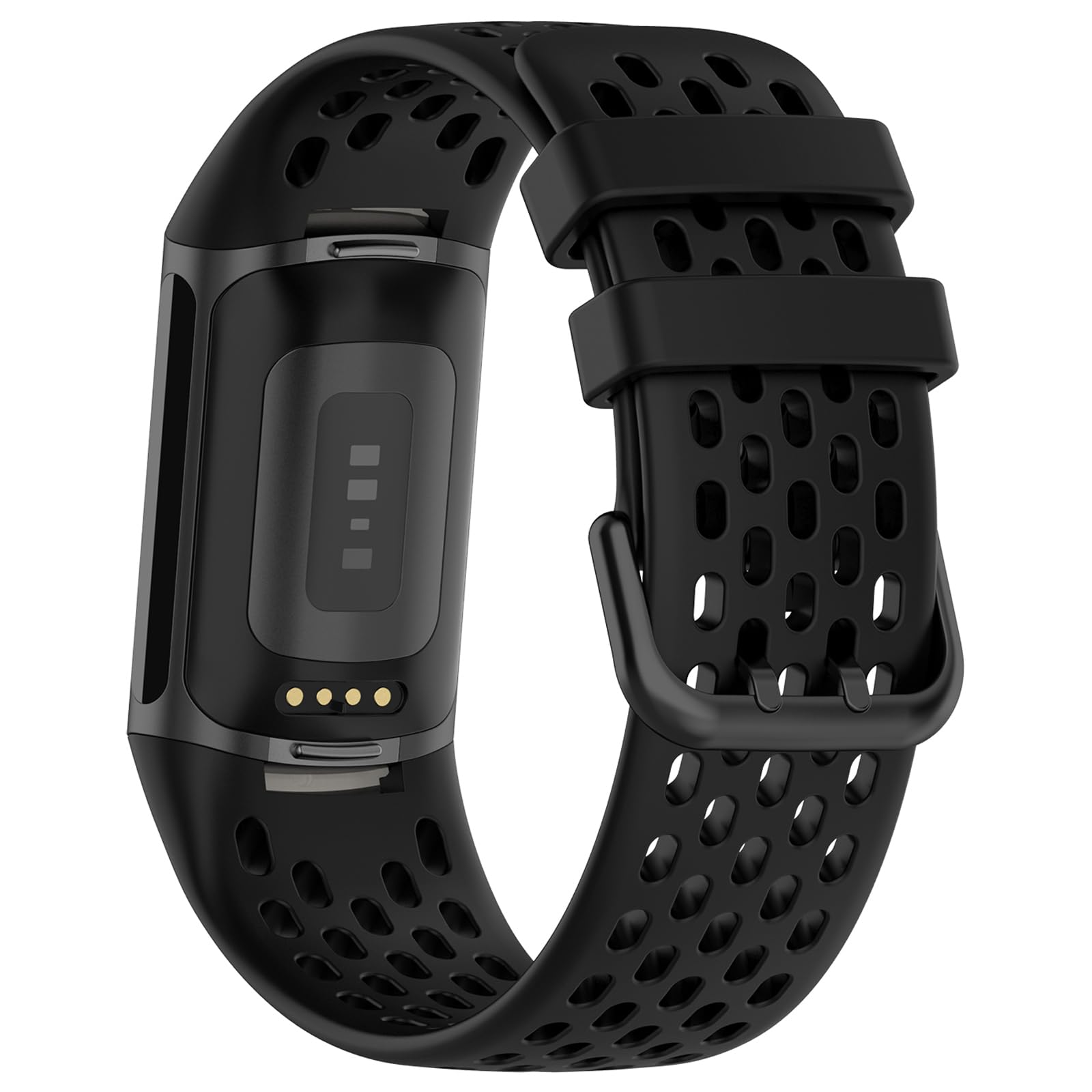 LOKEKE Compatible with Fitbit Charge 6 Replacement Band - Replacement Silicone Wrist Watch Band Strap Compatible with Fitbit Charge 6/5(Silicone Black)