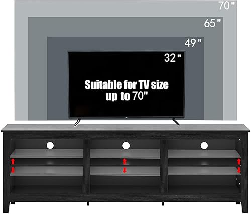 Miniatura 3 de Gyger Soporte de TV para TV de 75 pulgadas con almacenamiento, moderno centro de entretenimiento de TV para dormitorio, mesa consola multimedia de