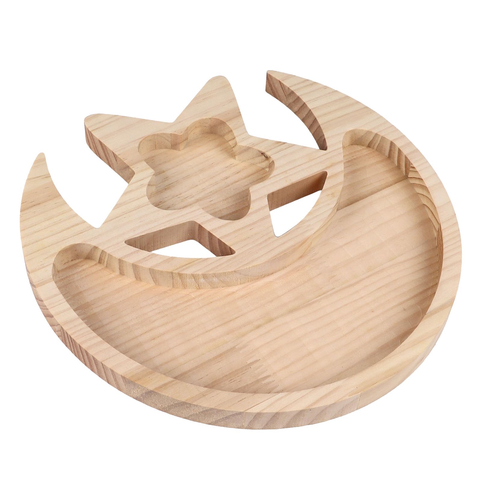 Bandeja decorativa de madera de pino pulida y cristal de alta resistencia