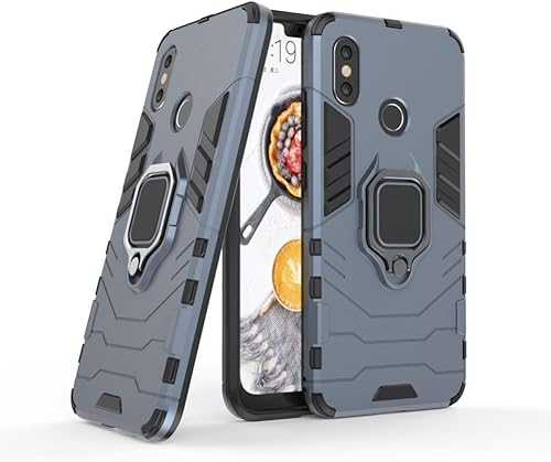 Compatible con Xiaomi Mi 8, soporte magnético para anillo de teléfono de automóvil 360 Funda protectora para Xiaomi Mi8 (azul marino)