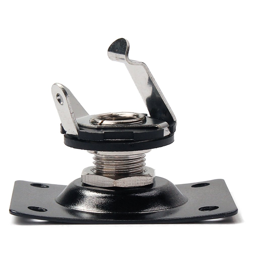 Schaller Jack Plate Vierkant voor Gitaar en Basgitaar Zwart 15190400