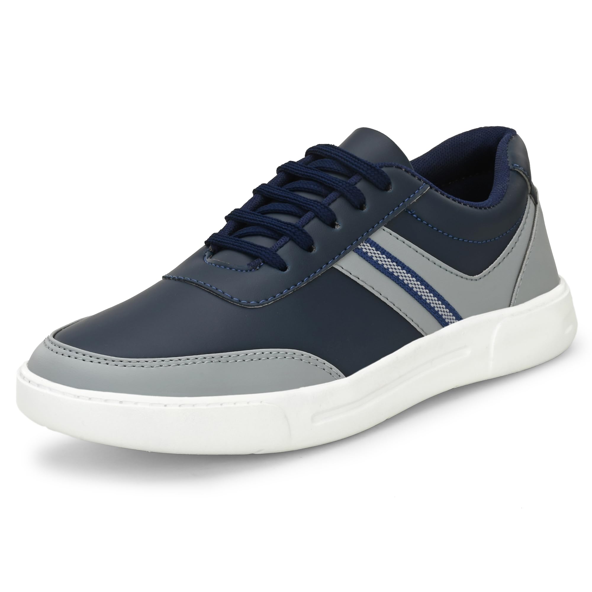 Men's Casual Shoes Fashion Lace Up Non-Slip Flats Trendy Stylish All Day Comfortable Lightweight Sneakers with Extra Comfort on Heel Blue Casual Shoe for Mens (6313)