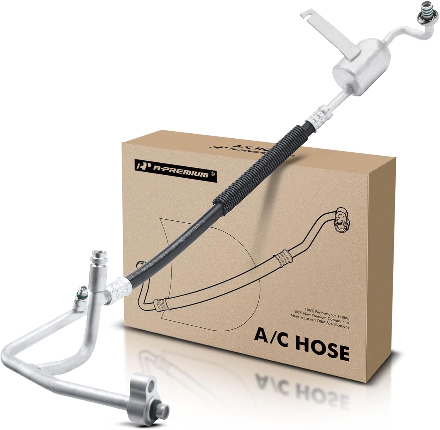 A-Premium A/C Discharge Line Hose Assembly Compatible with Ford Mustang, 1999-2004, 4.6L, Compressor to Condenser