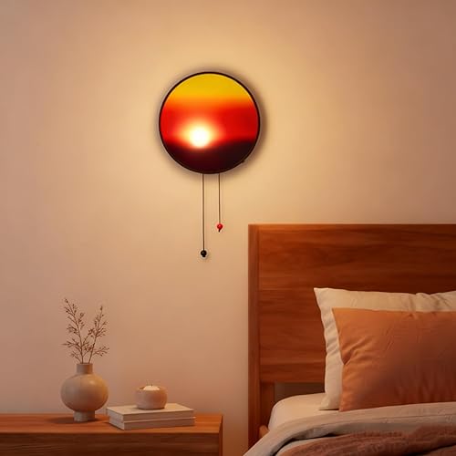 Miniatura 2 de Lámpara de pared de puesta de sol, iluminación ambiental de seguimiento solar con modo de puesta de sol manual  Iluminación moderna y cálida para