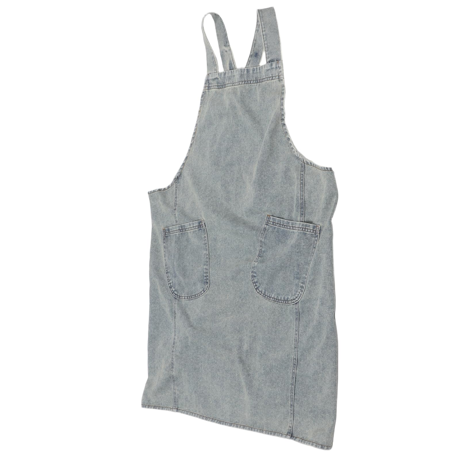 MAGICLULU Grembiule Unisex in Cotone Denim Blu con 2 Tasche Grandi, Grembiule da Cucina e Barbecue per Uomo, Donna e Adolescente, Resistente e Traspirante per Uso Domestico e Professionale