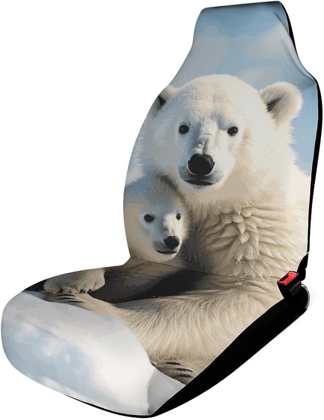Car Seat Protectors Cute Polar Bear Printed Car Seat Cover Waterproof Easy to Install for Most Cars Babies and Pets
