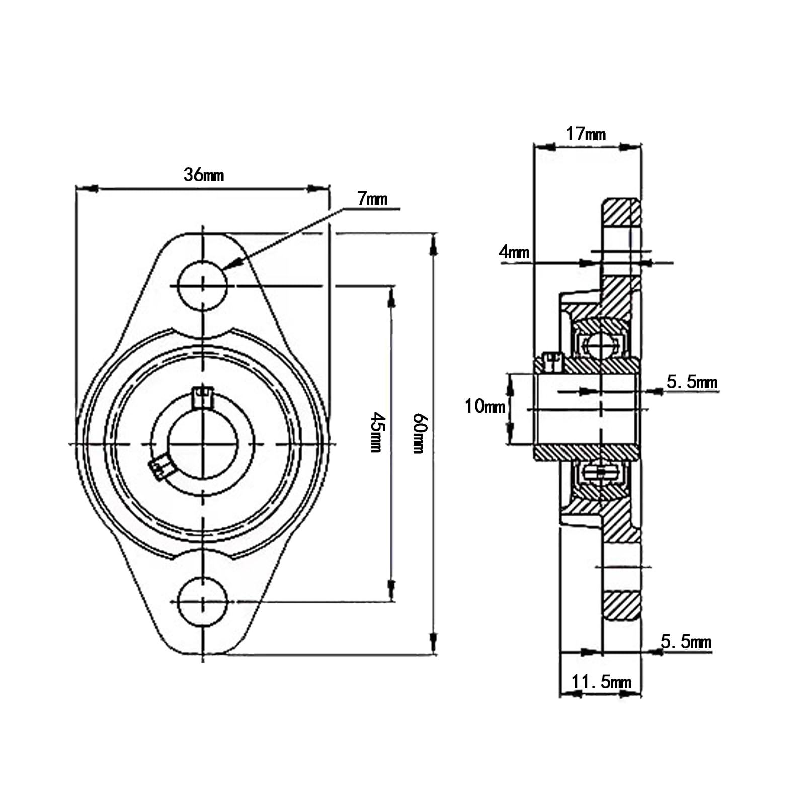 MIVIDE 10 Stück KP000 Stehlager 10mm | Zinklegierung Flanschlager Für 3D-Drucker & Maschinen