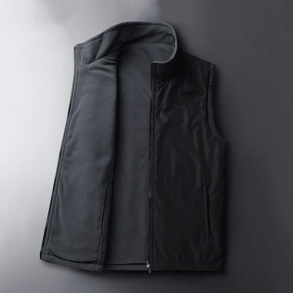Chaleco Polar Hombre Sin Mangas - Con Cremallera Completa, Forro Cálido, Para Trabajo O Deporte En Invierno