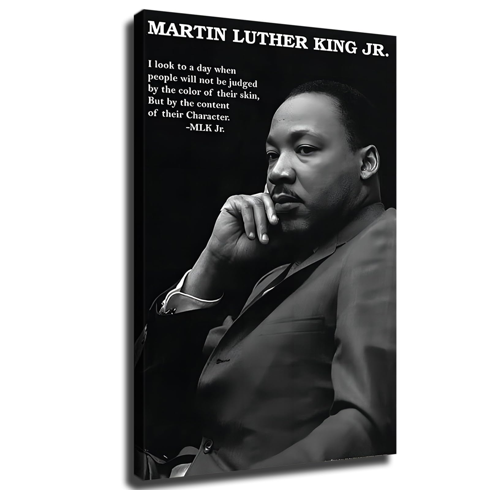 LOOPKU Martin Luther King Jr. Character Poster Picture HD Print Poster Retro Painted Modern Home Bedroom Room Aesthetic Decoration (08x12inch-No Framed)