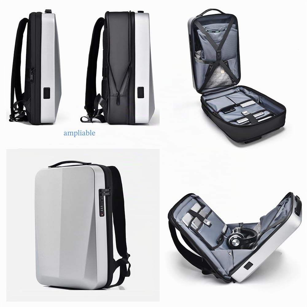 XINYASEE Mochila Rígida Expandible de Gran Capacidad para Viajes de Negocios - Impermeable y Antirrobo para Portátiles de Hombre y Mujer