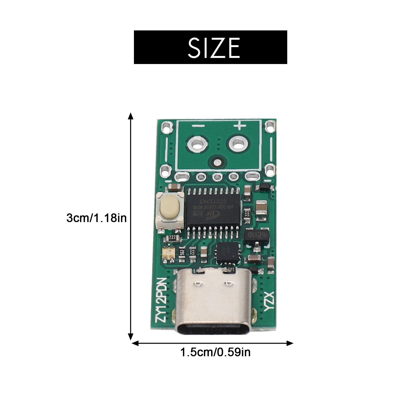 10X USB-C Pd2.0/3.0 Una Dc Convertidor Módulo de Fuente de Alimentación del Señuelo Probador de Detector de Sondeo de Encuesta de Activación de Carga Rápida (Zy12Pdn)