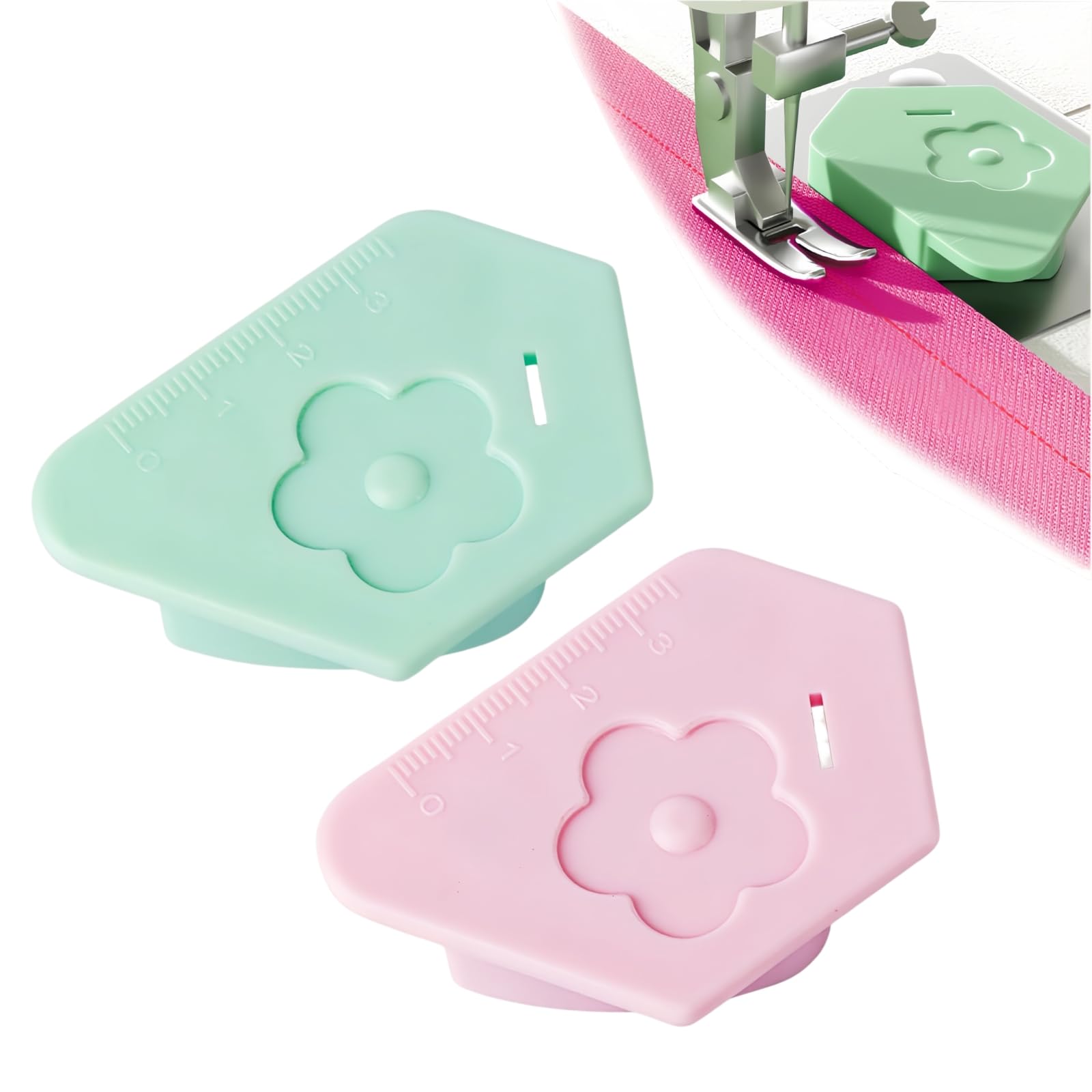 Xfopz Magnetic Seam Guide for Sewing Machine, Multifunctional Polygonal Hemmer Guide with Scale, Universal Sewing Accessories & Supplies for Magnet Making Machine