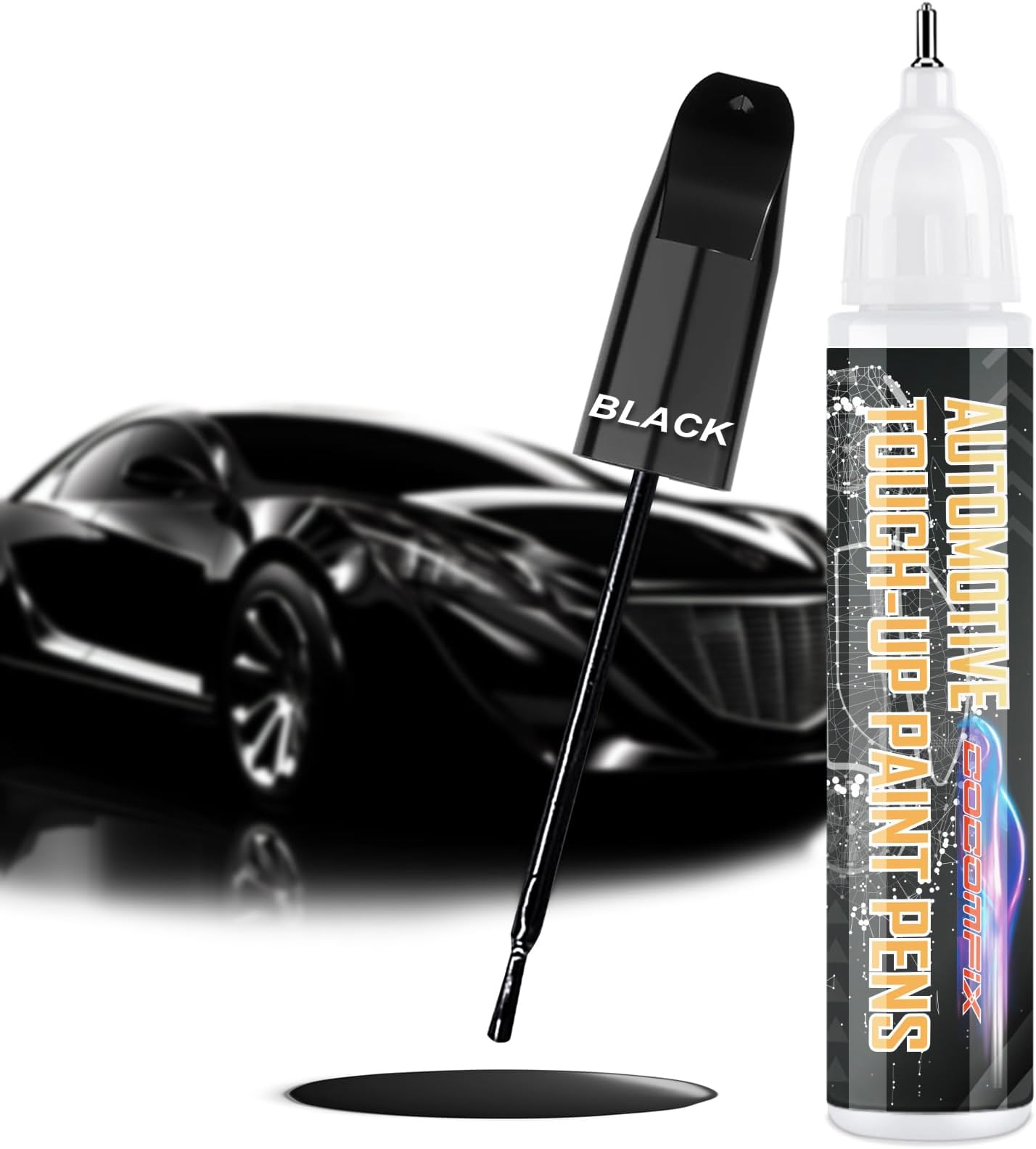 Black Car Touch Up Paint (Black), 2 in 1 Black Scratch Repair Paint, Black Car Touch Up Pen, Deep Car Scratch Remover, Paint