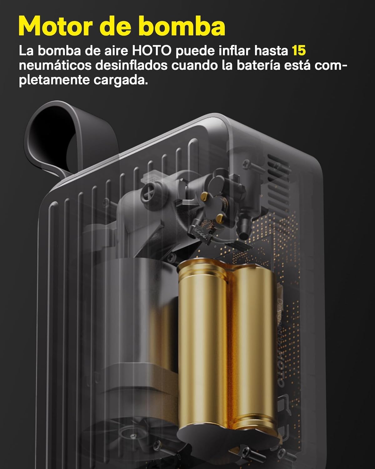 Compresor Aire Portatil 120PSI, Hinchador Ruedas Coche 2500mAh Batería | 5 Modos, Parada Automática con Pantalla LCD Digital y Linterna LED, para Coches, Motos, Bicicletas Pelotas