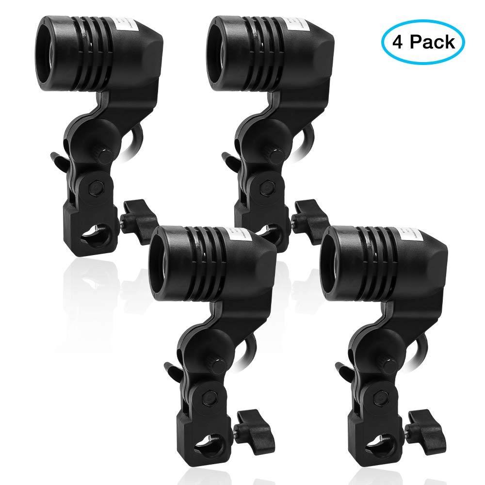 LimoStudio [4 Pack] Extended Cable Cord AC Socket, Light Stand Mount with Umbrella Reflector Holder, 11 feet Long Cable, Longer Than Market Standard Photography Studio, AGG3031