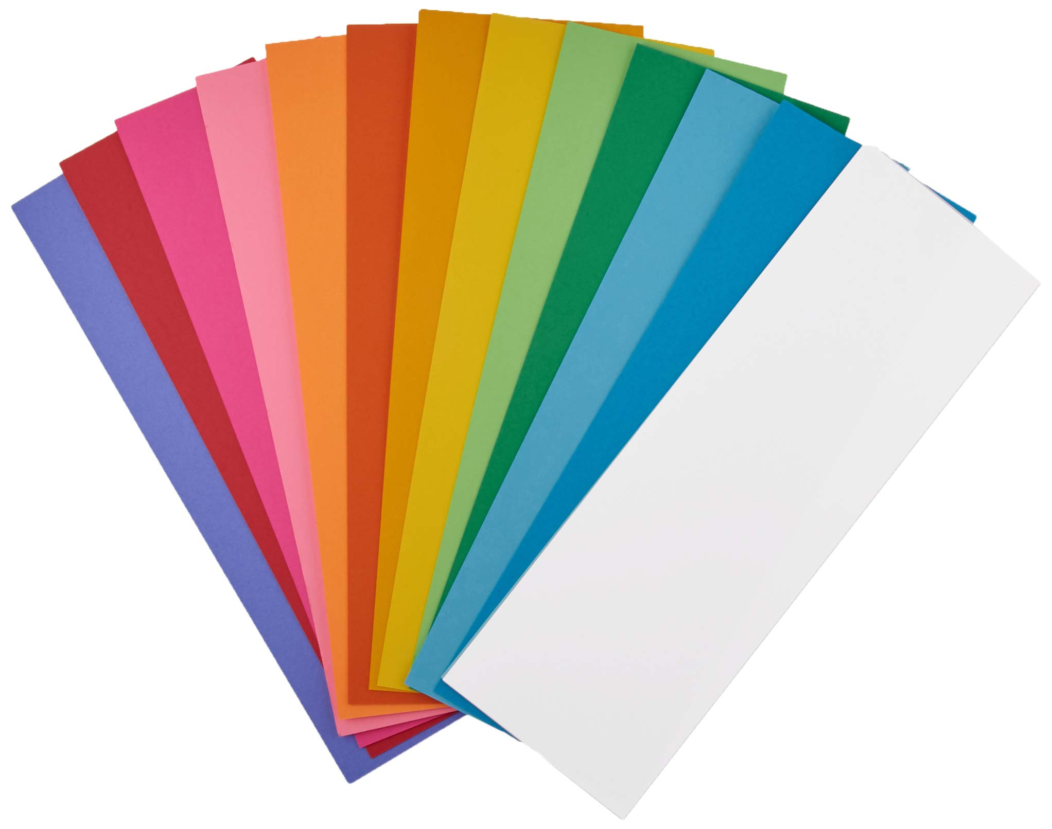 Hygloss Produits Cartes Flash vierges brillantes – Excellent outil d'étude – Multitude d'utilisations – 8 de chacune des 12 couleurs assorties + 4 blanches – 7,6 x 22,9 cm – 100 cartes