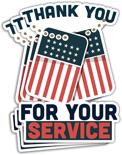 Miniatura 1 de LECATI 3 calcomanías de agradecimiento por tu servicio para el día de los veteranos militares veteranos hombres mujeres calcomanías de