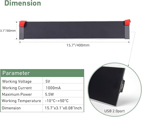 Miniatura 2 de Panel solar USB - Cargador de panel solar pequeño 5 V 5.5 W con monocristalino de alto rendimiento para persianas motorizadas, ventanas, timbre,