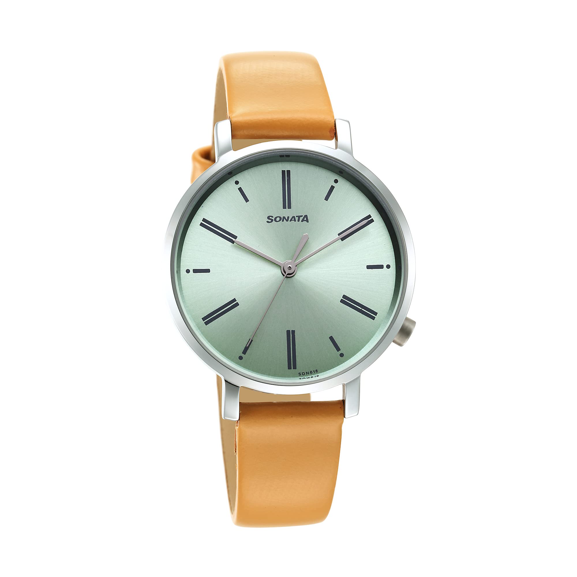 Sonata Essentials Green Dial Leather Strap Watch for Women-87045SL01 (B0BXB7H5MW) Amazon Price History, Amazon Price Tracker