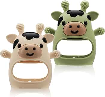 2 Pack Baby Teething Toys for 3-6 6-12 Months, Food Grade Silicone Infant Teether Mitten, Baby Essentials Teething Relief, Newborn Essentials Chew Toys for Sucking Needs