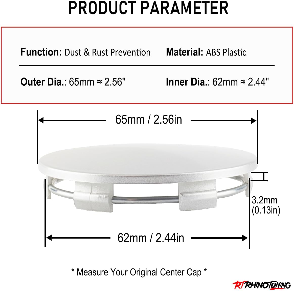 RTRHINOTUNING 65mm (2.56in) / 62mm (2.44in) Wheel Hub Center Caps Compatible with Volk Racing TE37 17" & 18" Wheel Rims Caps Metal Bronze 4 Pack A Flat Type