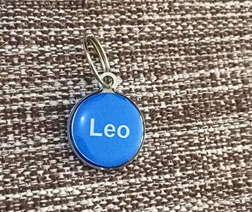 Placa de identificação Pet Personalizada - Redondo - Lilás e branco