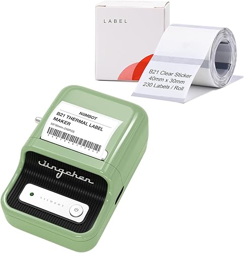 NIIMBOT Máquina para etiquetar, etiquetadora de código de barras B21, etiquetadora inalámbrica con 1 paquete de etiquetas de 1.969 x 1.181in y 1