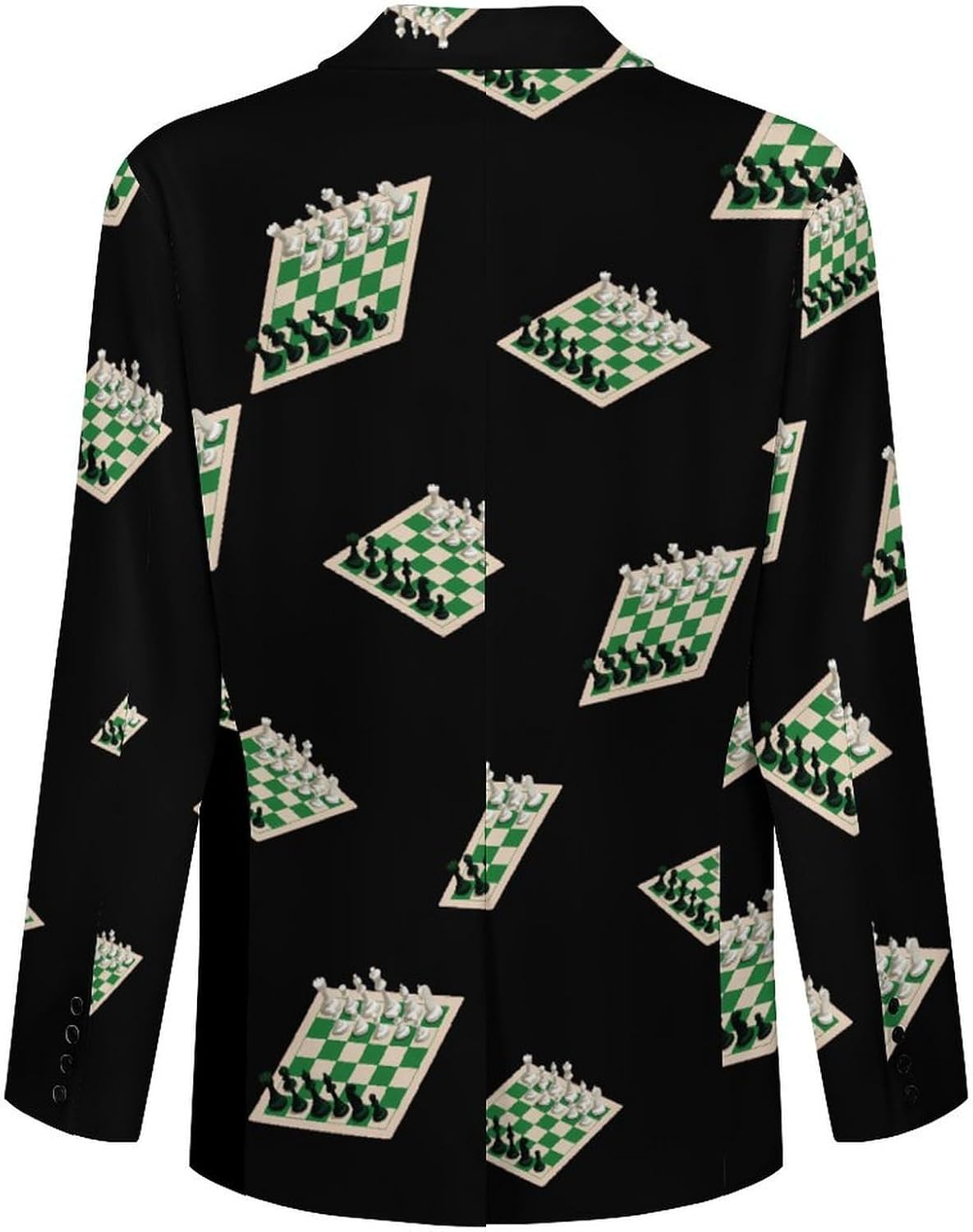 Chess1 Board White and Green Trendy Men's Two Button Suit Funny Casual Slim Fit Blazer Coat Tuxedos Jackets