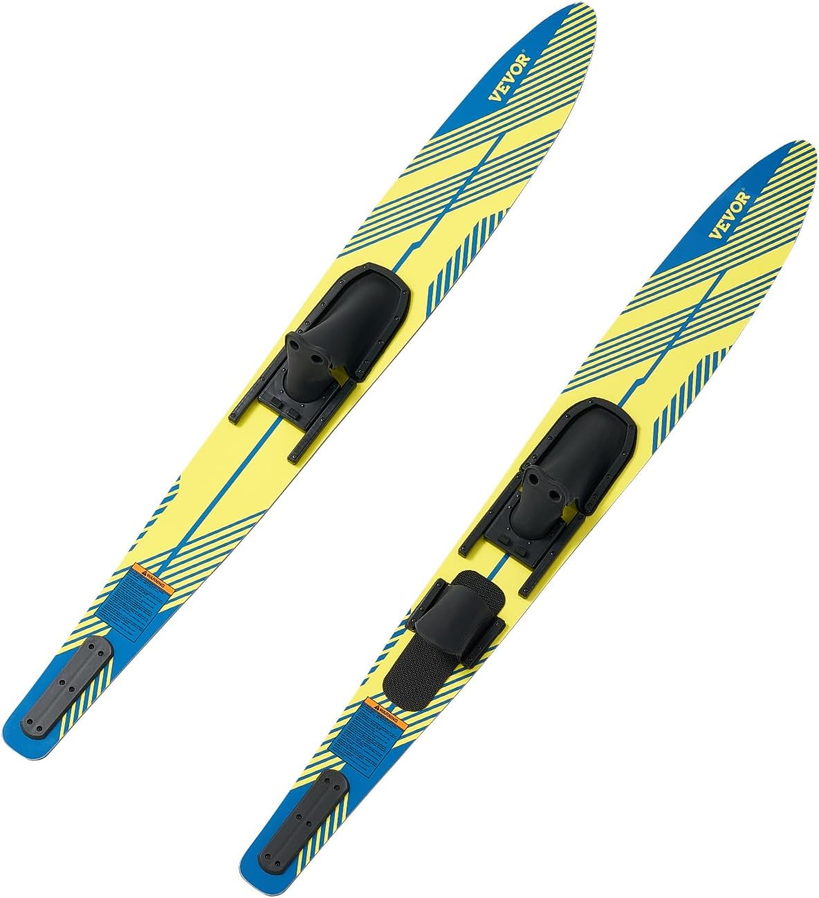 VEVOR Water Skis, Adult Water Ski with Adjustable Horseshoe Bindings & Padded Rear Toe Plate, High-Gloss UV Coating Waterskis Combo for Adults Up to 300 lbs