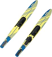 VEVOR 59-Inch Adult Water Skis Combo: Adjustable X-7 Bindings, Padded Toe Plate, UV-Coated for Dual/Single Skiing Up to 300 lbs