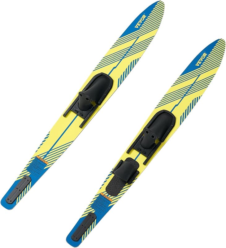 VEVOR Set di Tavole per Sci d'Acqua Lunghezza 170,2 cm con Attacchi a Ferro di Cavallo Regolabili X-9 Rivestimento UV Lucido, Tavole per Sci d'Acqua Combo per Adulti Carico max. 136 kg