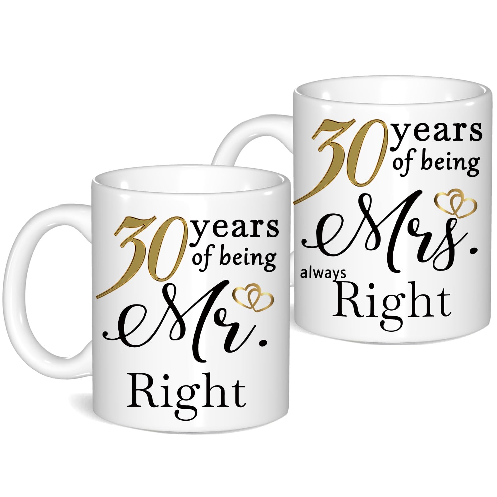 30 Year Anniversary Coffee Mugs Set of 2