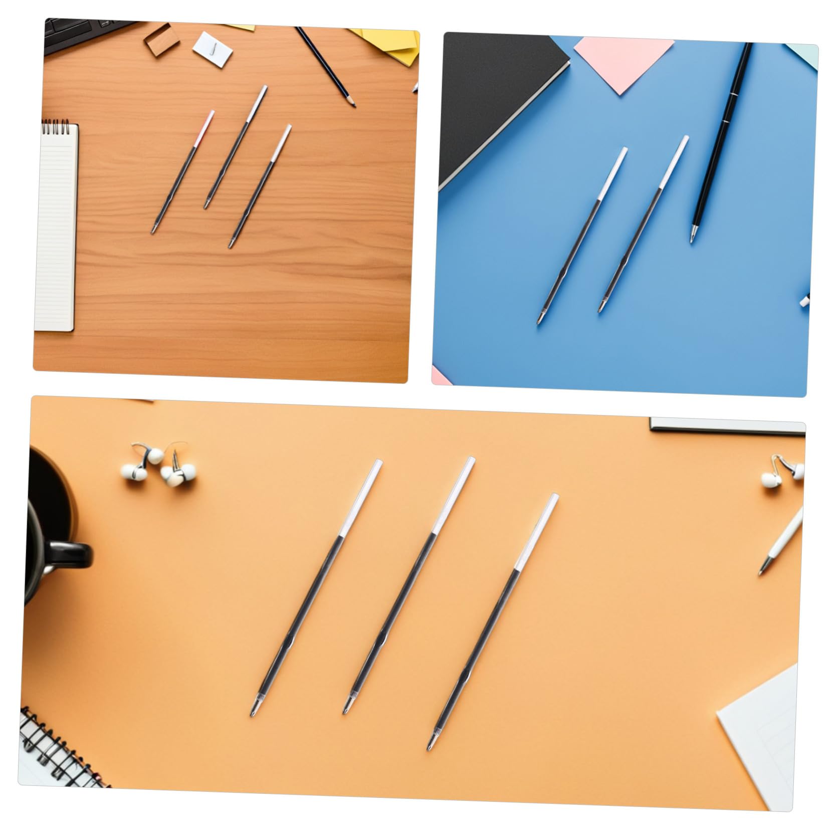 600 Pièces Recharges pour Stylo Bille Noir Recharges Remplaçables pour Stylos à Bille Installation Facile Usage Prolongé pour Bureau et École