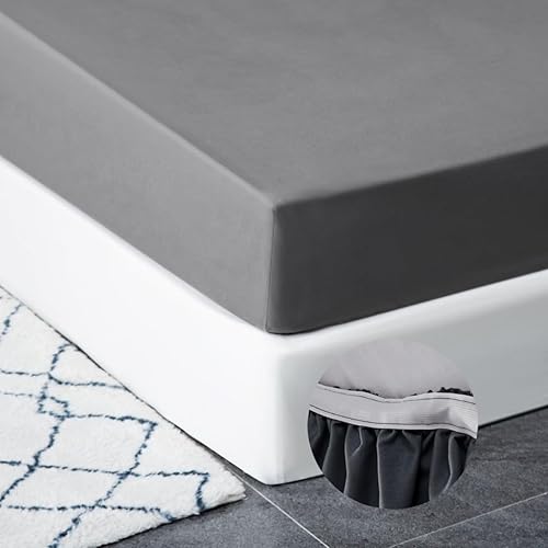 Mohap Sábana bajera de tamaño matrimonial con banda ancha y bolsillo profundo, ajuste apretado, calidad de hotel, microfibra cepillada, duradera y