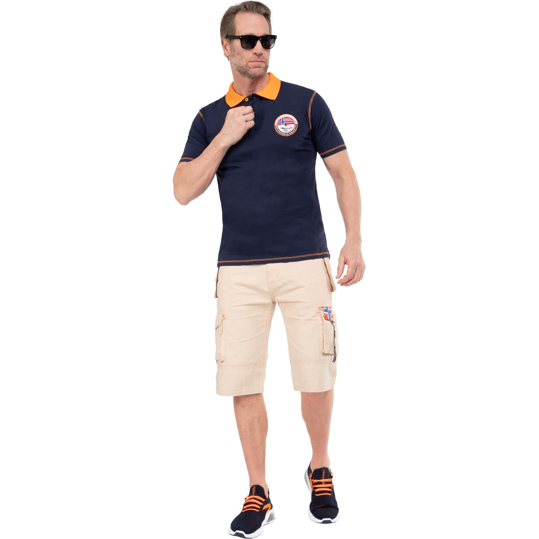 Nebulus Polo Entertain para hombre, polo con bordado para hombre, camisa de manga corta